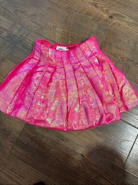 Lola + The Boys Hot Pink Sequin Skater Skirt